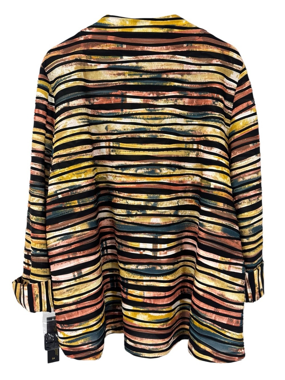 IC by Connie K 3X Asymmetrical Stripe Jacket NWT Artwear Tunic Top - Picture 3 of 6